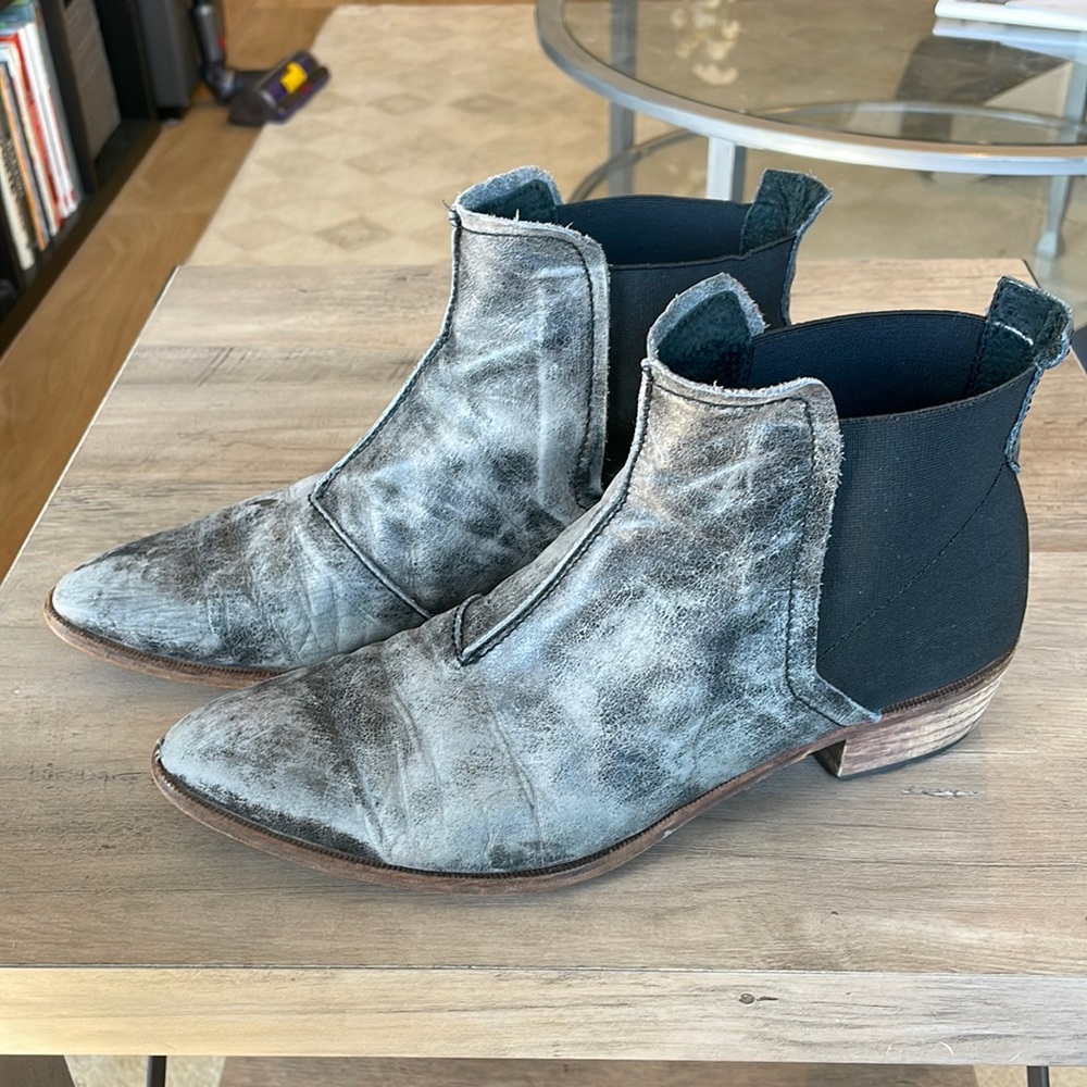 Gray Pointed-Toe Booties